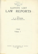 Lloyd's List Law Reports - 1960, Volume 1