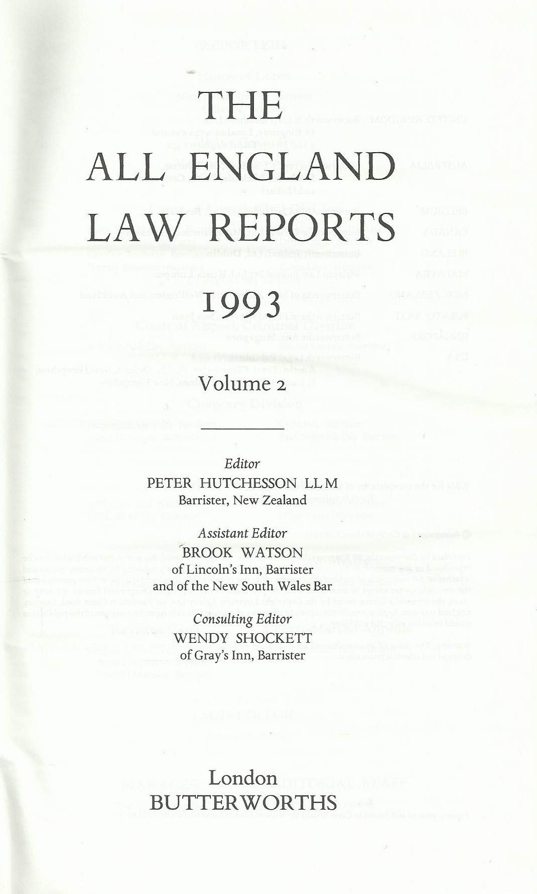 The All England Law Reports: 1993 Volume 2