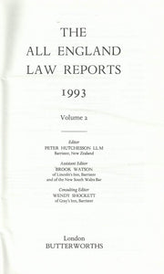 THE ALL ENGLAND LAW REPORTS: 1993 Volume 2