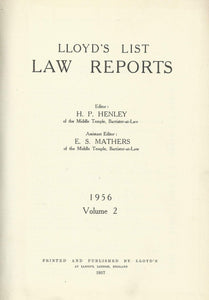 Lloyd's List Law Reports - 1956, Volume 2