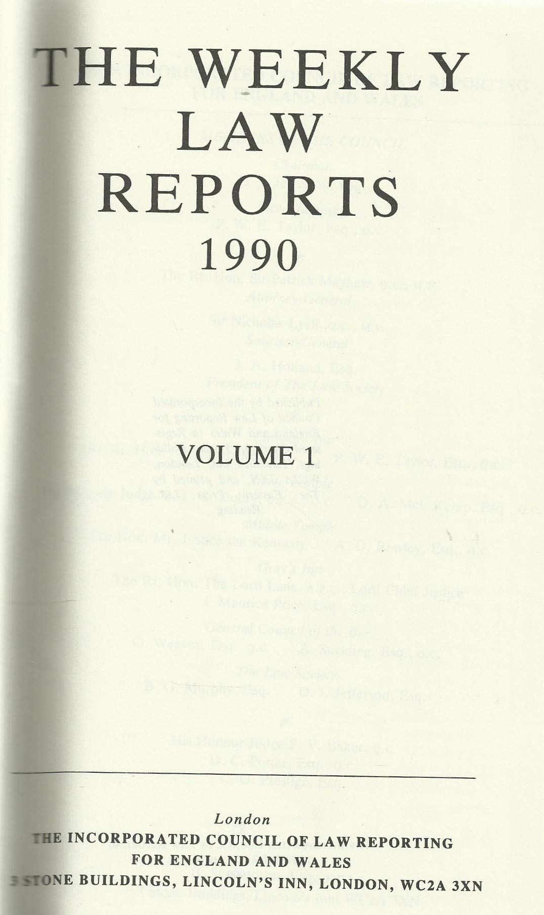 Weekly Law Reports 1990 Vol 1