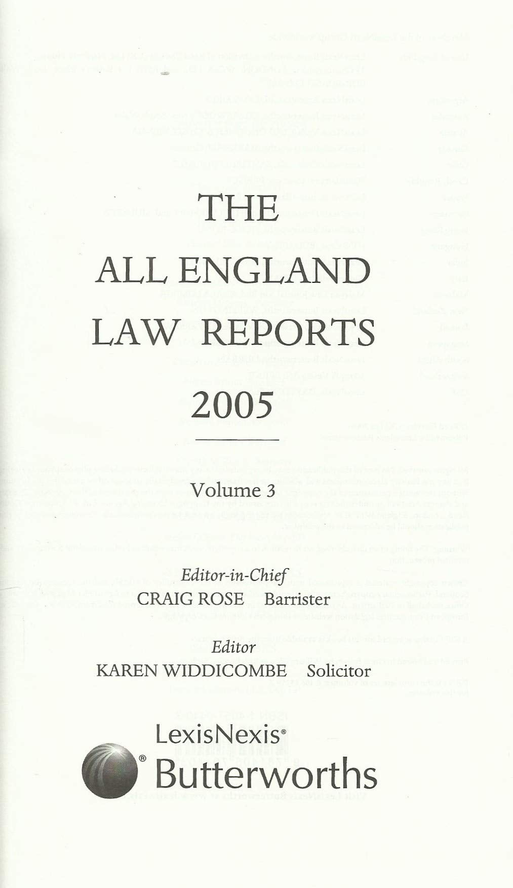 The All England Law Reports 2005, Volume 3