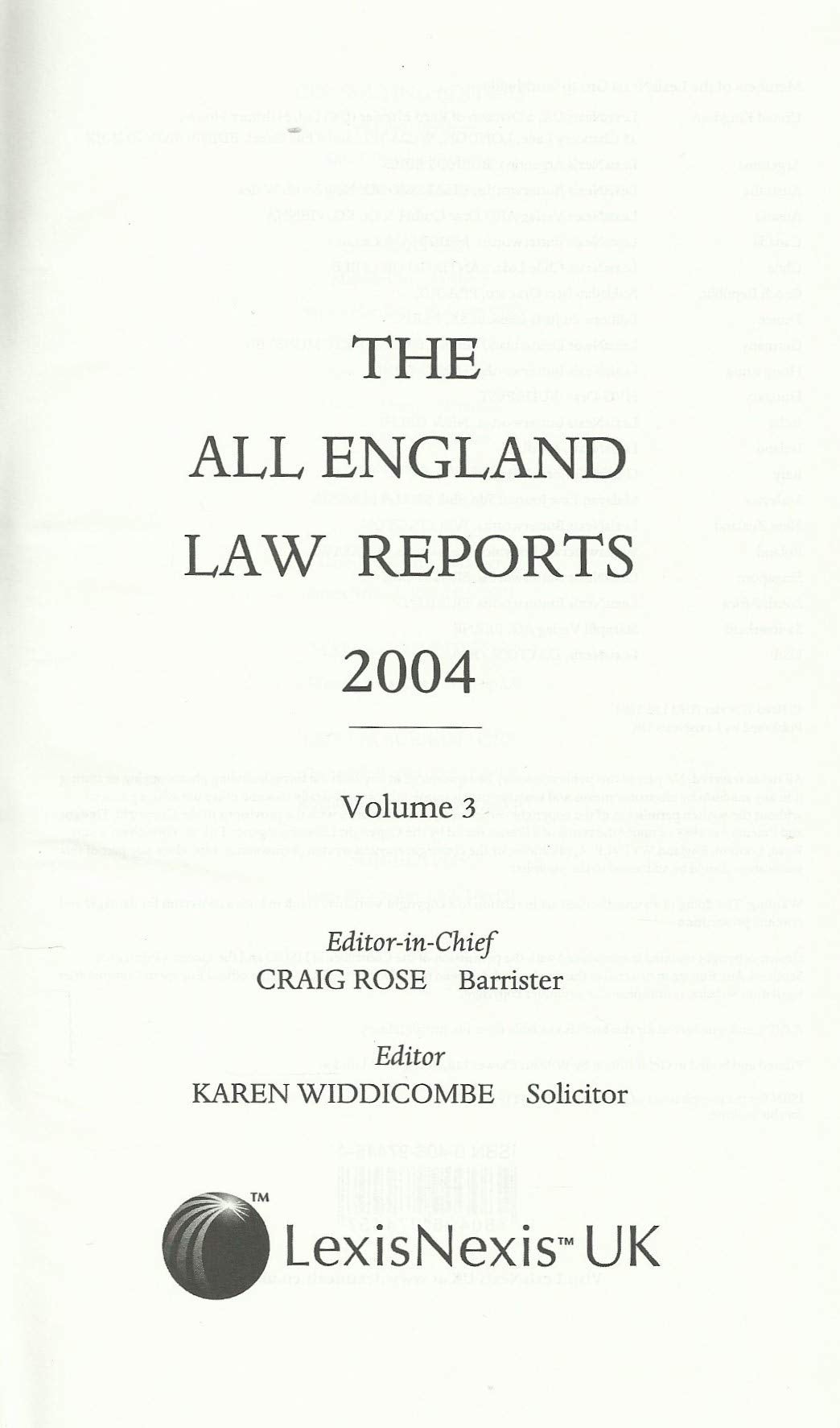 The All England Law Reports 2004 (The All England Law Reports)
