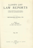 Lloyd's List Law Reports - Volume 50, Michaelmas Sittings, 1934