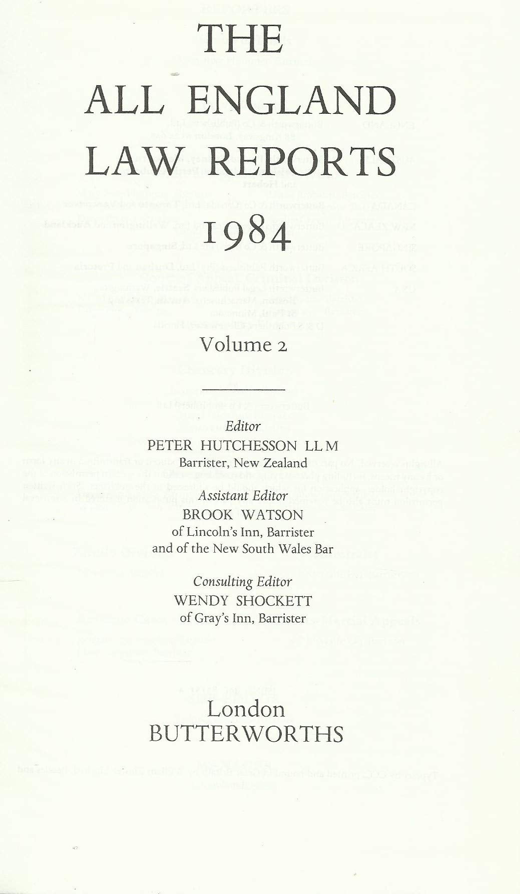 The All England Law Reports. 1984, Volume 2.