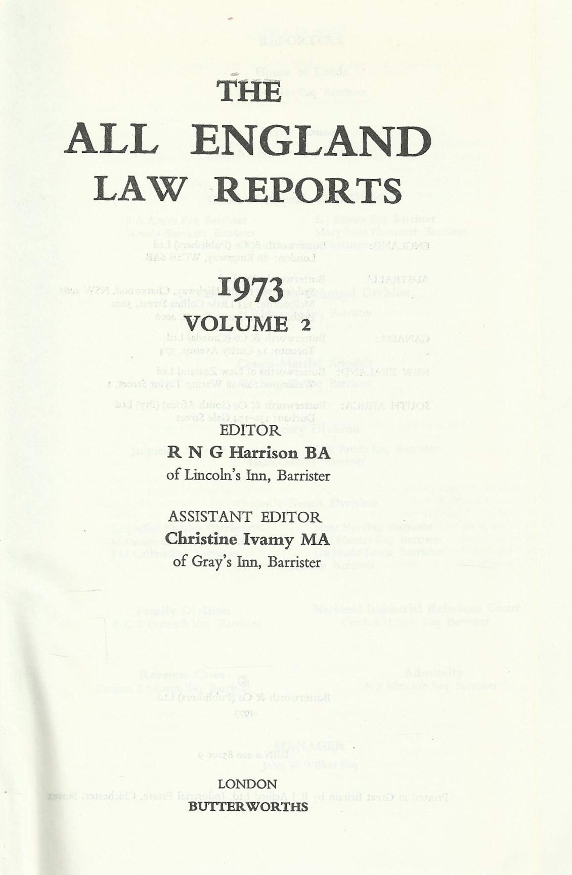 The All England Law Reports 1973 Volume 2