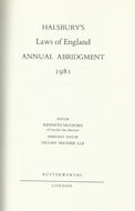 Halsburys laws of england 1981 annual abridgment