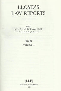 "Lloyd's Law Reports" 2000-1