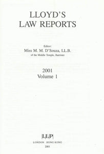 Lloyd's Law Reports - 2001, Volume 1