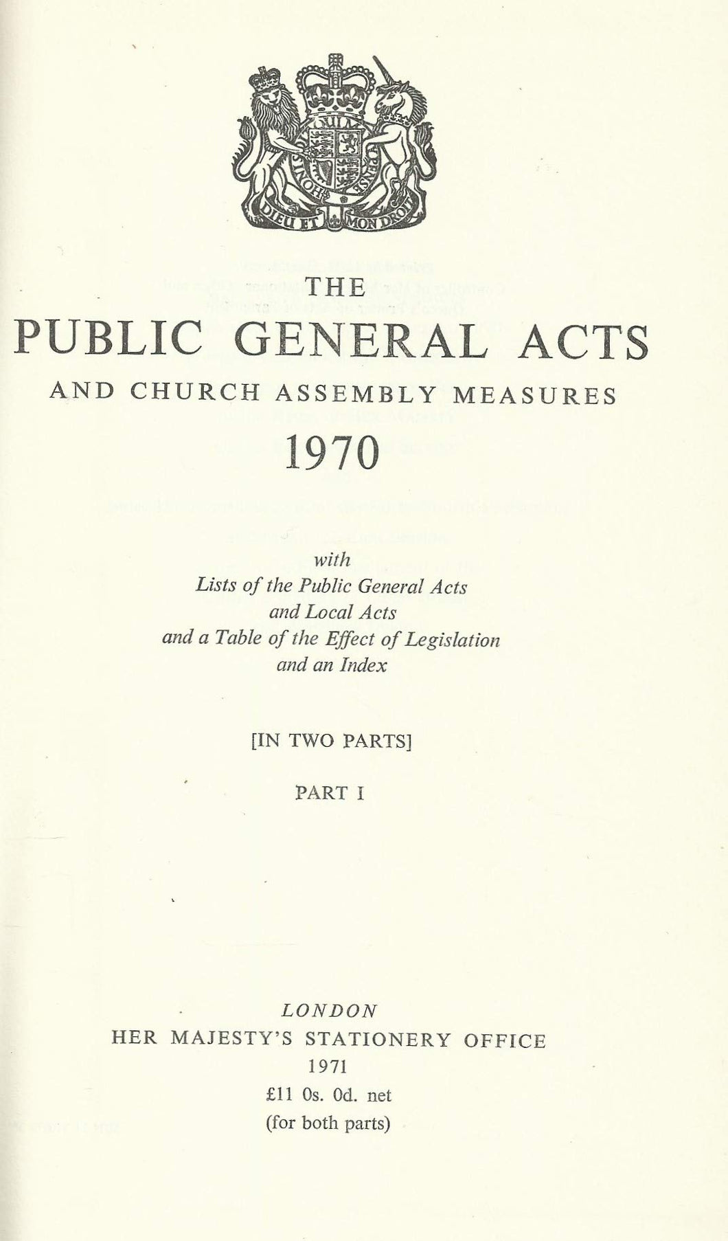 The Public General Acts and Church Assembly Measures 1970