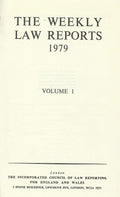 The Weekly Law Reports 1979, Volume I