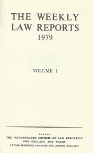 The Weekly Law Reports 1979, Volume I