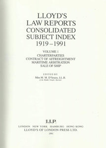 "Lloyd's Law Reports" 1919-91,v.1: Consolidated Index