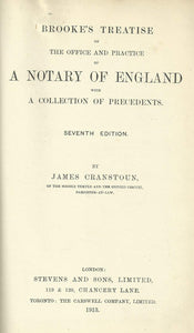 Brooke's Notary - Brooke's Treatise on the Office and Practice of A Notary of England with a Collection of Precedents