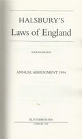 Halsbury's Laws of England 1994 Annual Abridgement