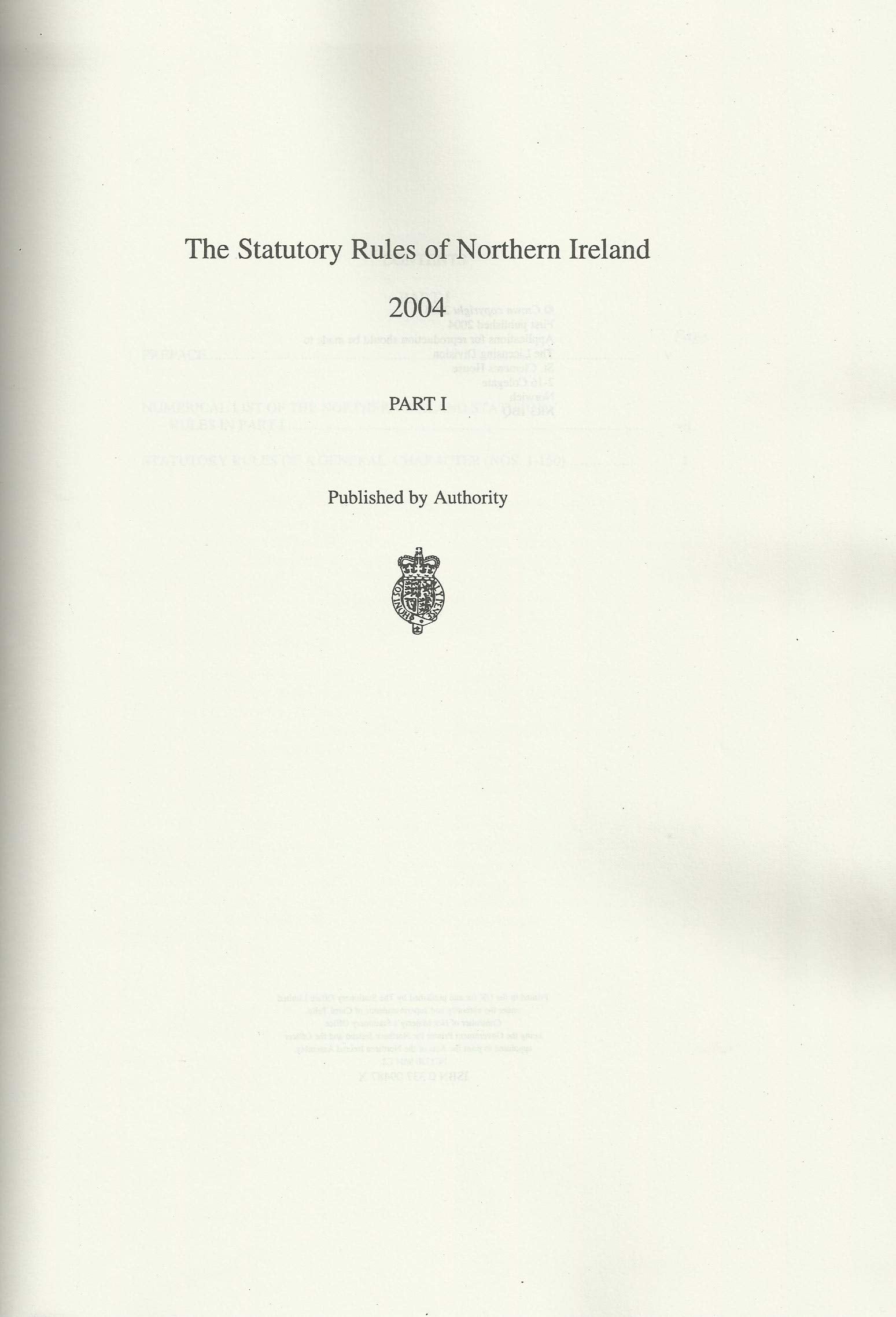 The Statutory Rules of Northern Ireland, 2004 - Part I (Northern Ireland Statutory Rules) Nos 1-150, Pages 1-776