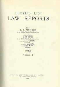Lloyd's List Law Reports - 1965, Volume 2
