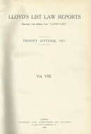 Lloyd's List Law Reports - Volume VII (Volume 7), Easter Sittings, 1921