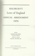 Halsbury's Laws On England Annual Abridgement 1979.