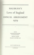 HALSBURY'S LAWS ON ENGLAND ANNUAL ABRIDGEMENT 1979.
