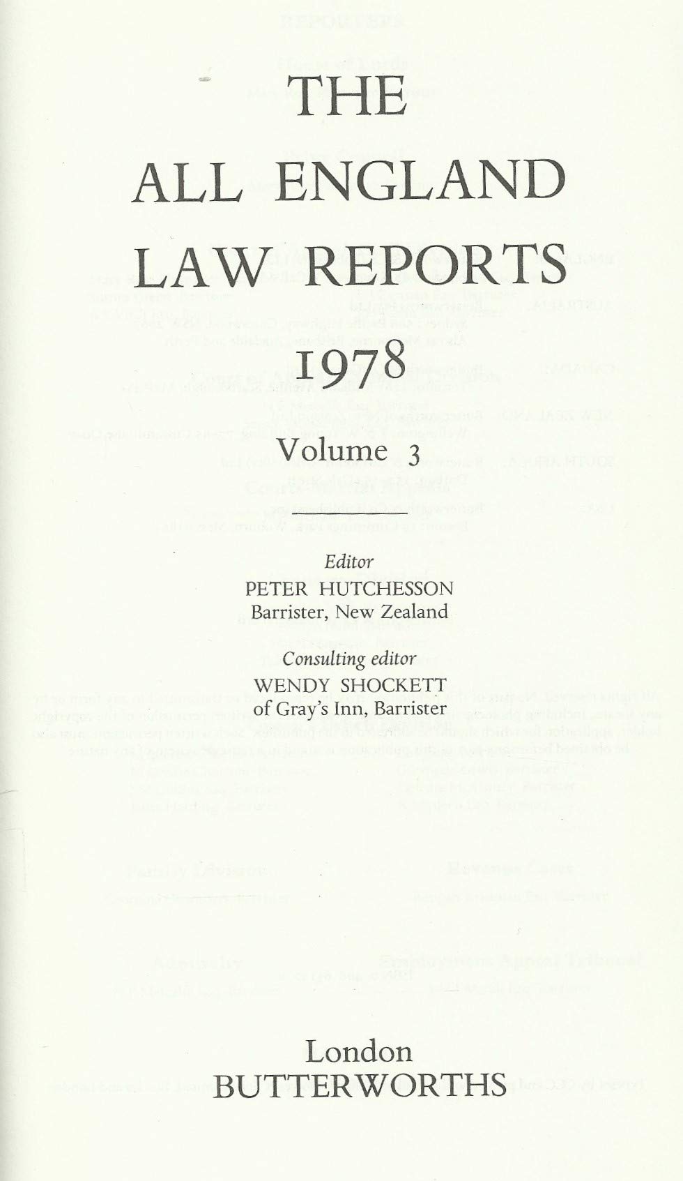 The All England Law Reports 1978 Vol 3
