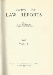 Lloyd's List Law Reports - 1963, Volume 2