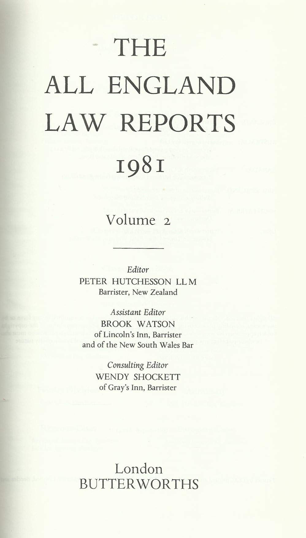 The All England Law Reports 1981: Volume 2