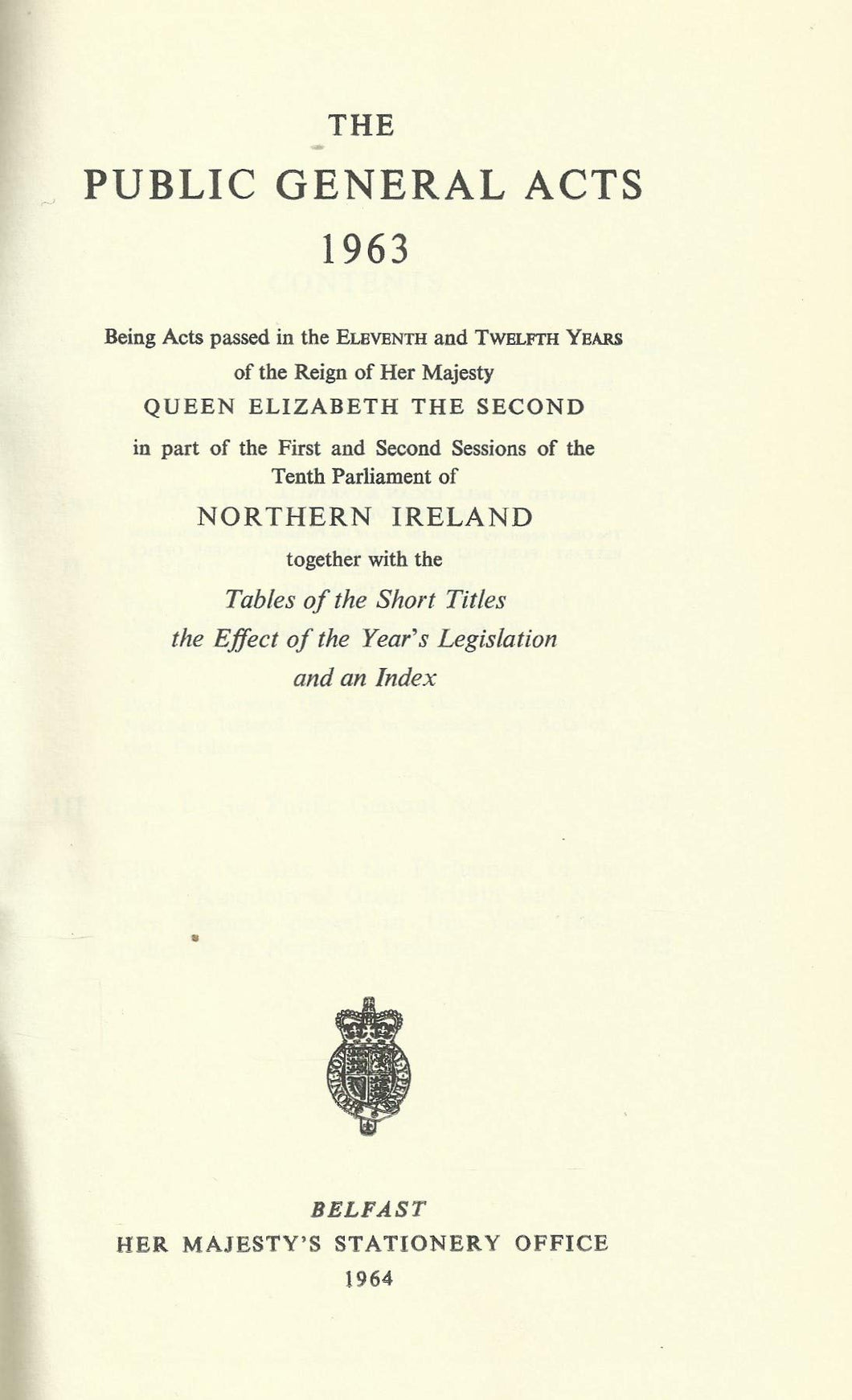 Northern Ireland Public General Acts, 1963