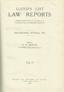 Lloyd's List Law Reports - Michaelmas Sittings, 1941, Vol 71