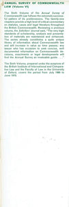Annual Survey of Commonwealth Law 1970