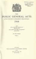 Public General Acts And Church Assembly Measures. 1964. Volume I.