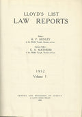 Lloyd's List Law Reports - 1952, Volume 1