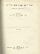 Lloyd's List Law Reports - Volume III (Volume 3), Easter Sittings, 1920