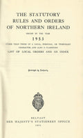 Northern Ireland Statutory Rules and Orders, 1953 - The Statutory Rules and Orders of Northern Ireland