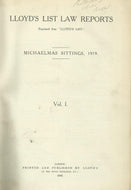 Lloyd's List Law Reports - Volume I (Volume 1), Michaelmas Sittings, 1919