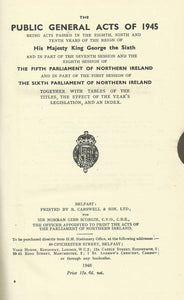 Northern Ireland - The Public General Acts of 1945