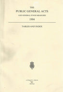 The Public General Acts and General Synod Measures 1994: Tables and Index