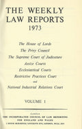 The Weekly Law Reports 1973: Volume I.