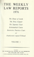 Weekly Law Reports 1976 Vol 1