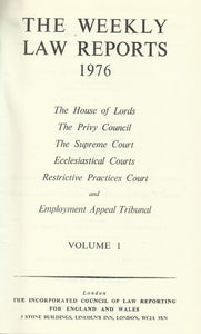 Weekly Law Reports 1976 Vol 1