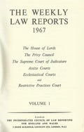 The Weekly Law Reports 1967, Volume I