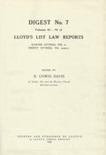 Lloyd's List Law Reports - Digest No 7, Vols 61-70 (Easter Sittings, 1938, to Trinity Sittings, 1941, Inclusive)