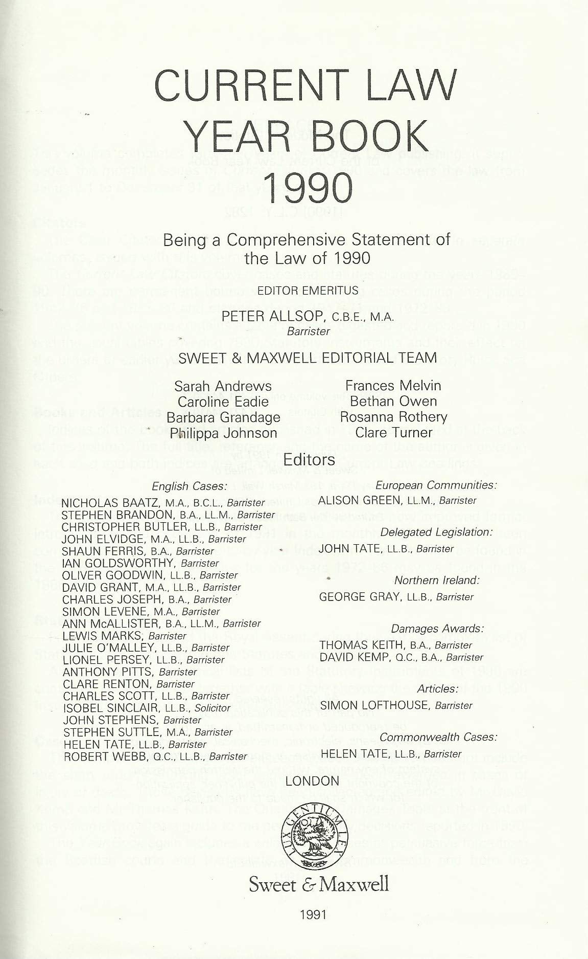 Current Law Year Book 1990