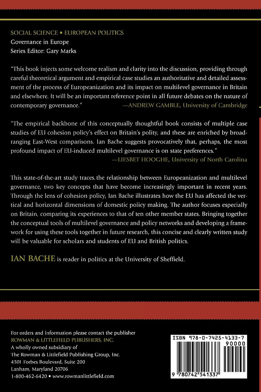 Europeanization and Multilevel Governance: Cohesion Policy in the European Union and Britain (Governance in Europe Series)