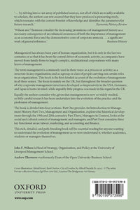 The Making of Modern Management: British Management in Historical Perspective