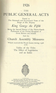 The Public General Acts and the Church Assembly Measures of 1926