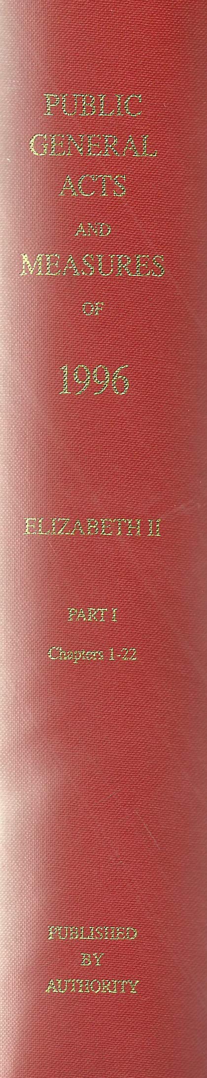 The Public General Acts and General Synod Measures 1996