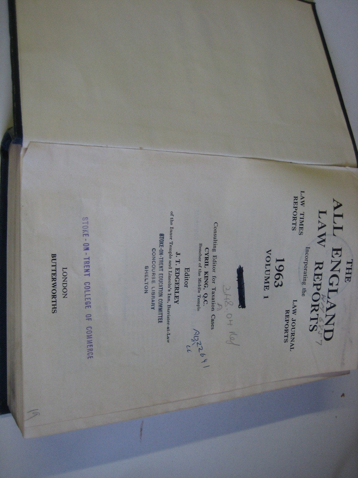 The All England Law Reports 1963 Volume 1