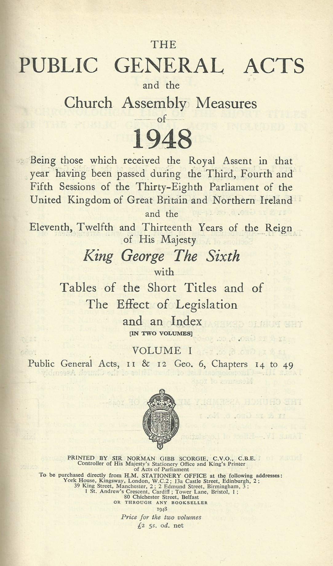 Public General Acts 1948 Vol 1.