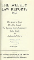 The Weekly Law Reports 1962: The House Of Lords, The Privy Council, The Supreme Court Of Judicature, Assize Courts And Ecclesiastical Courts Volume 1.